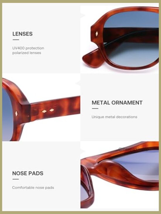Polarized Aviator Sunglasses with UV400 Protection, Recycled Material main image 4
